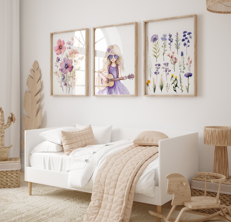 Bloom & Grow: Floral Wall Art for Kids' Rooms & Nurseries