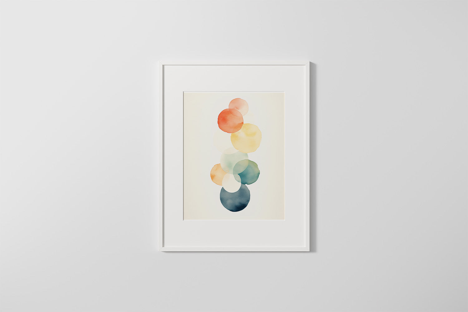 Abstract Watercolor Circles Art Print – A Splash of Playful Color!
