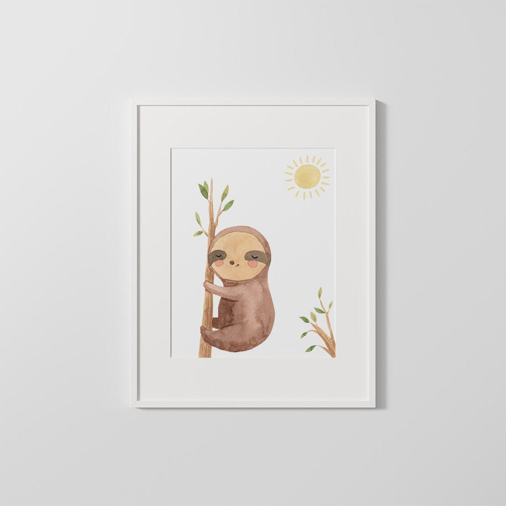 Tree Climb – Slothy Town Art Print